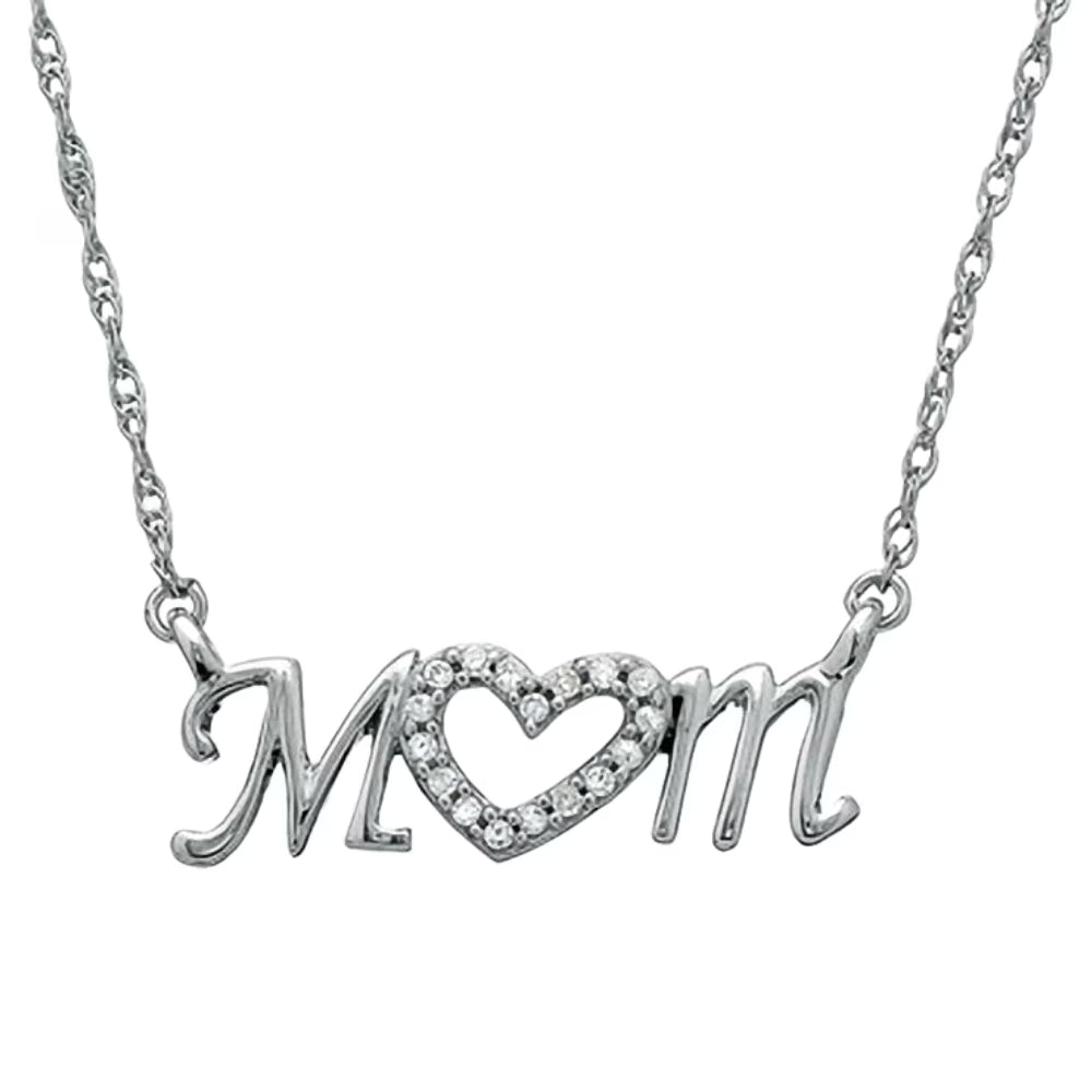 10k White Gold Diamond Heart Pendant Necklace C861803