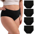Cotton High Waisted Briefs Panties 4-Pack D7074