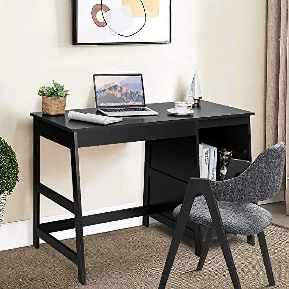 Black Computer Desk with 2 Drawers S664