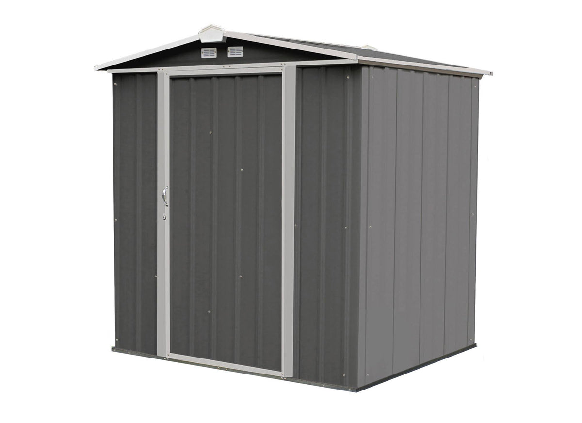 Steel Storage Shed Galvanized Low Gable Cream T59328