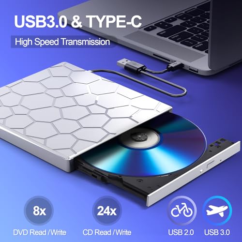 8 in 1 USB 3.0 Portable External CD/DVD Drive U992
