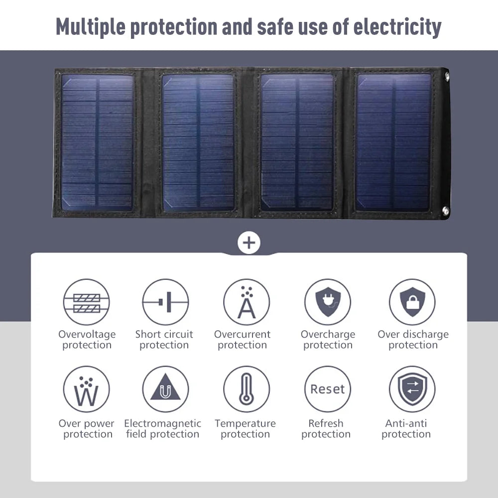 100W 10V Portable Folding Solar Panel Kit Y671