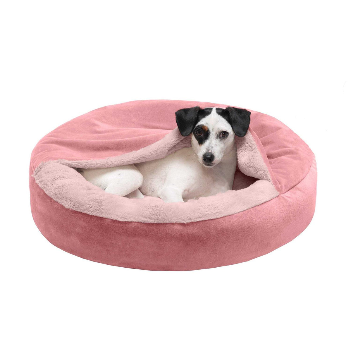 Velvet Faux Fur Hooded Donut Bed C723756