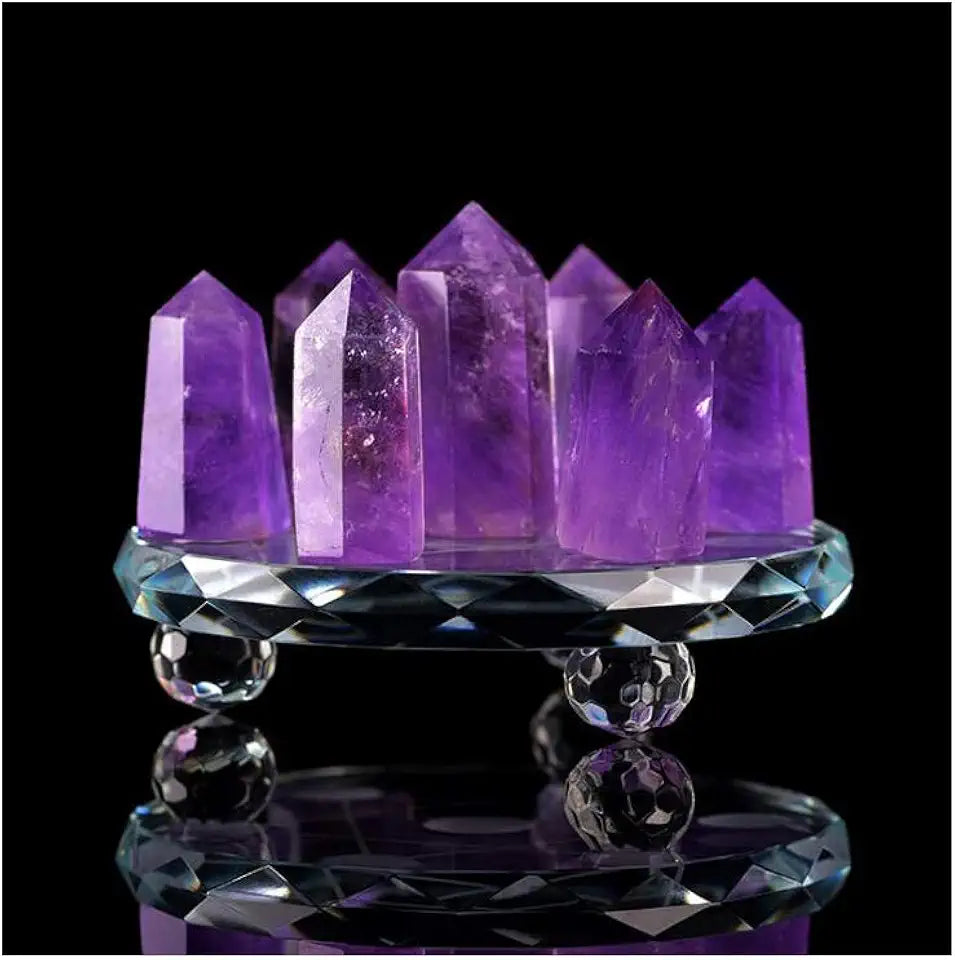 Natural Amethyst 7 Chakra Crystal Wand 1.96 Inch P1935