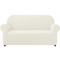 Ivory Stretch Couch Cover Set 1 Piece Sofa Slipcover with Cushion Cover for 2 Cushion Loveseat U35431