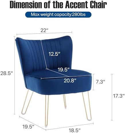 Velvet Accent Chairs with Golden U-Shape Legs Q77683