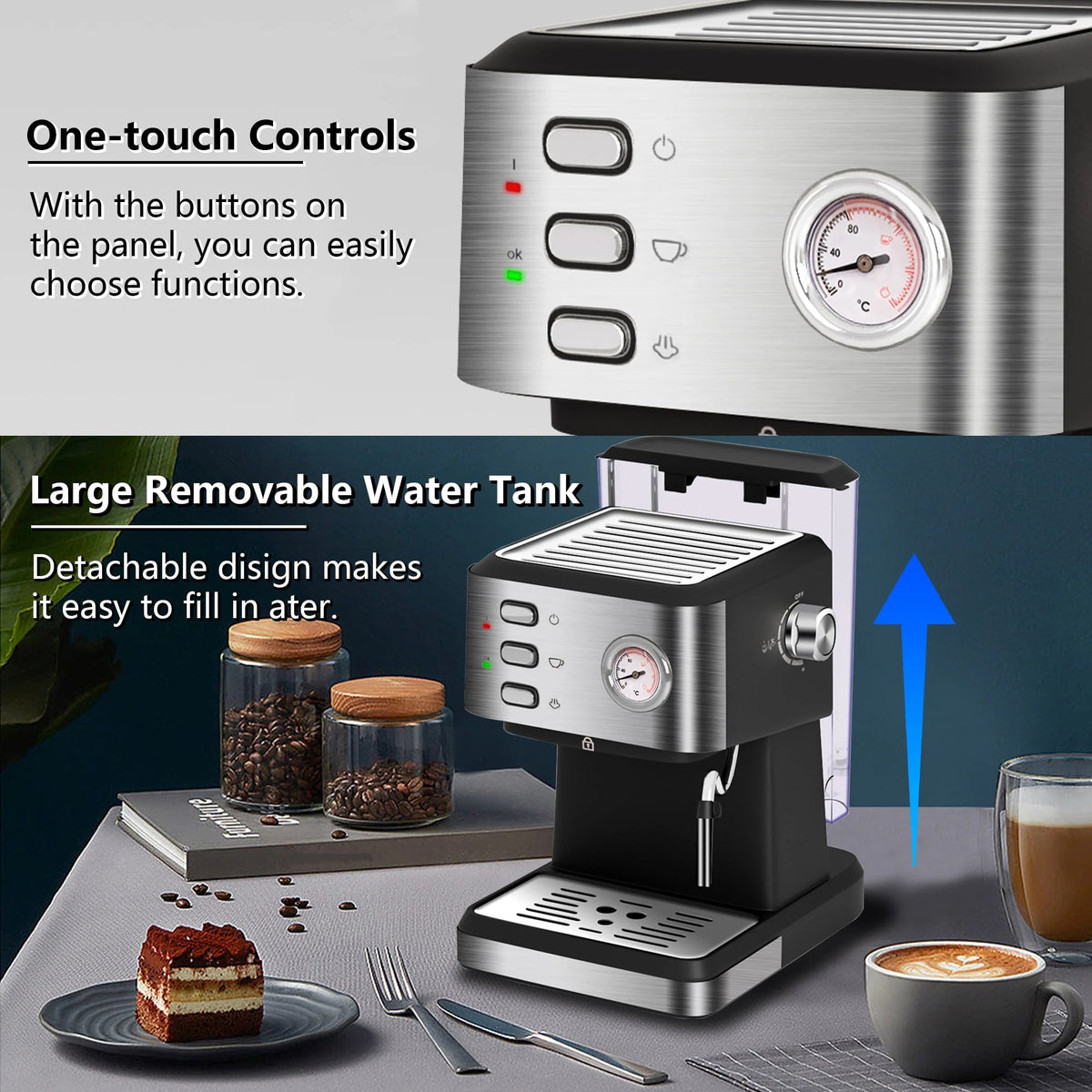20 Bar Espresso Machine with Milk Frother F609