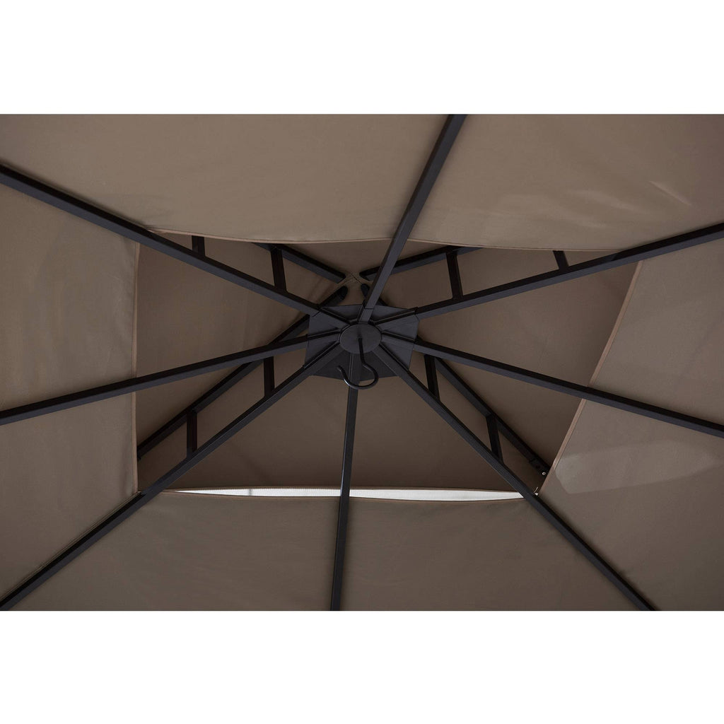 10 ft. x 12 ft. Steel Gazebo with 2-Tier Khaki Canopy C930