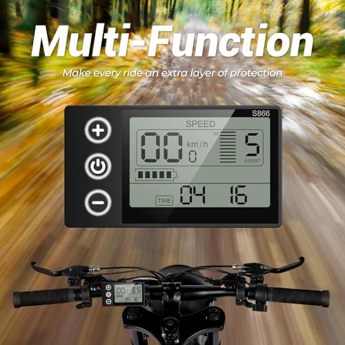 26" x 4.0 Fat Tire Electric Bike, 500W (Peak 750W) 36V 10.4Ah Lithium Battery, 25MPH, 21-Speed M787