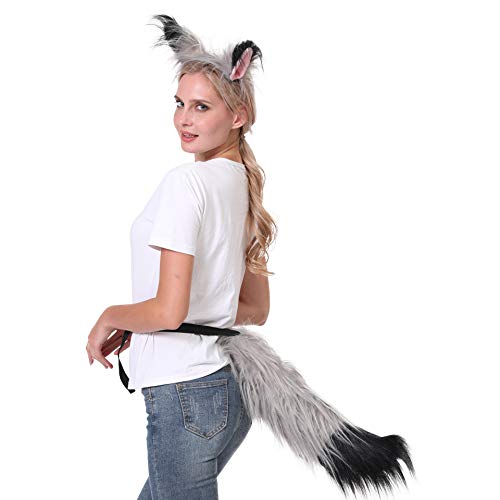 Plush Tail and Ears Faux Fur Animal Fox Wolf Costume Kit R86992