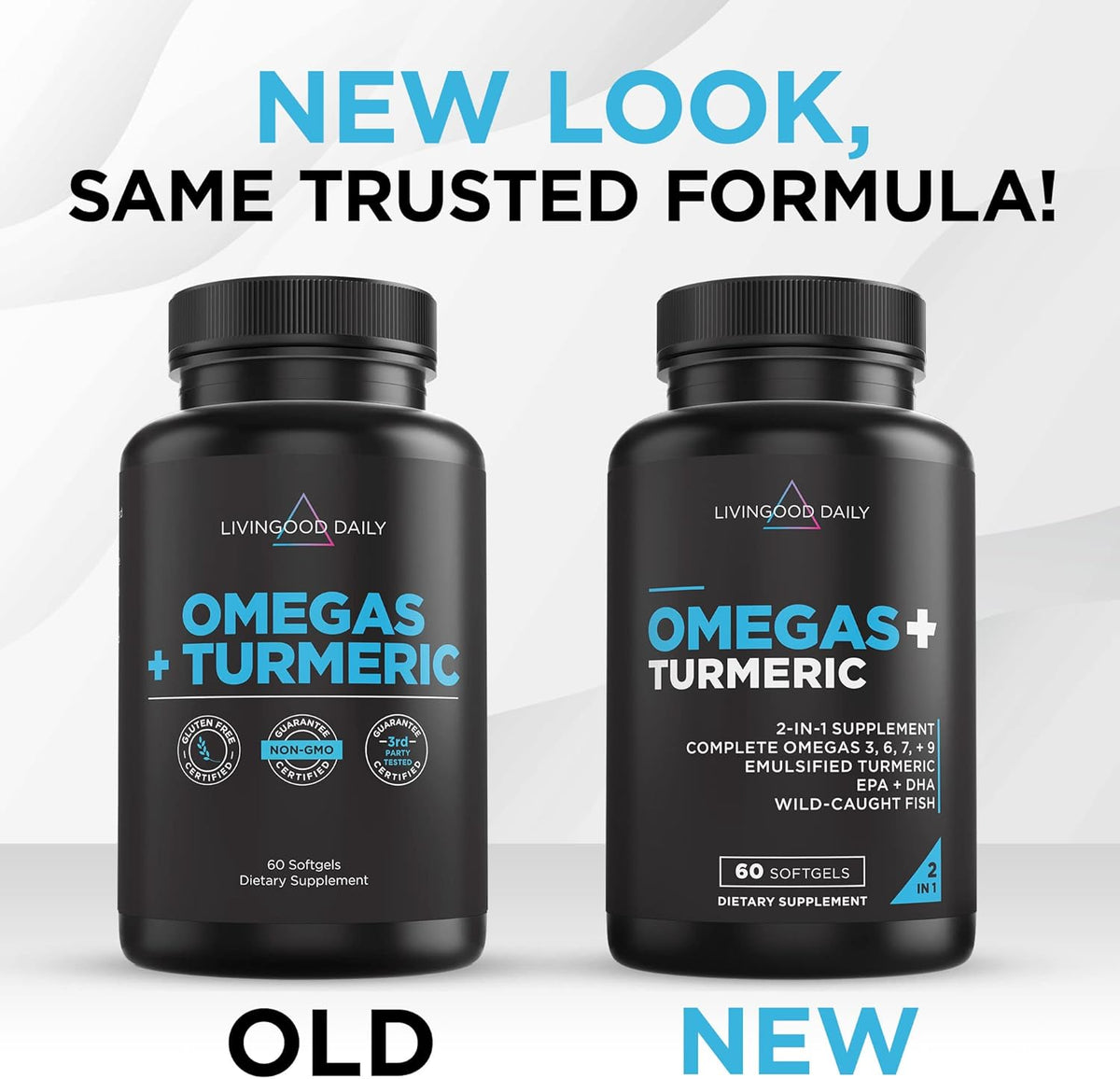 Omega 3 6 9 Plus Turmeric Curcumin Supplement 60 Softgels W84935