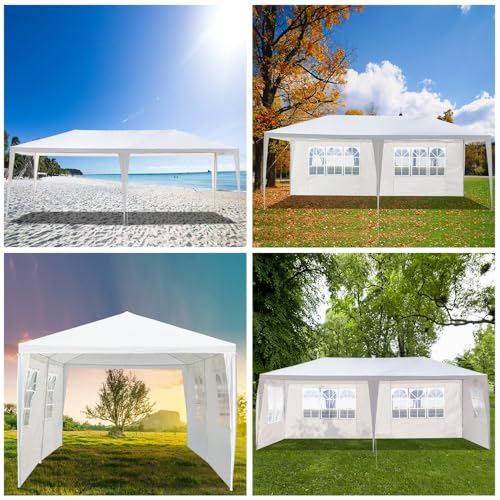 10x30 Waterproof White Canopy Tent with 8 Removable Sidewalls V6122