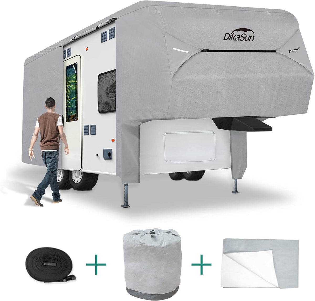 40'- 44'L 3 Layers Polypro Anti-UV Waterproof Breathable Ripstop Camper Cover F732