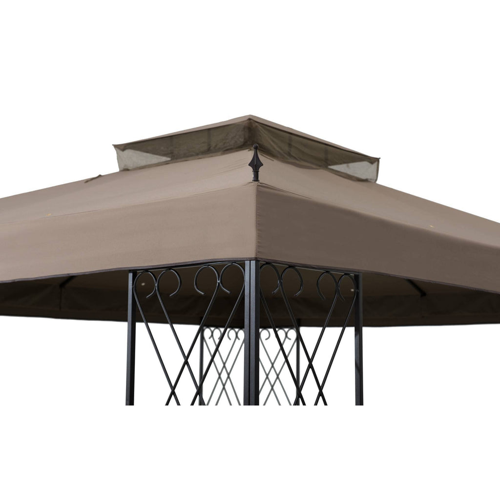 10 ft. x 12 ft. Steel Gazebo with 2-Tier Khaki Canopy C930