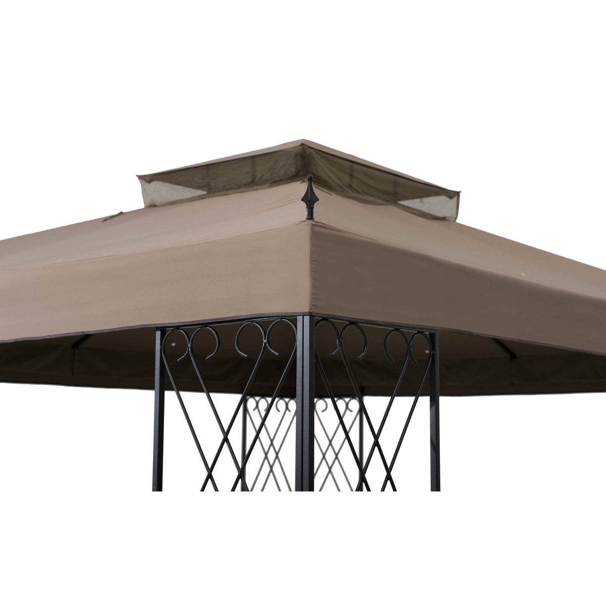 10 ft. x 12 ft. Steel Gazebo with 2-Tier Khaki Canopy C930