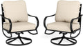 Patio Furniture Chair Set for 2 with 2 Swivel Padded Sofa Chair N781719