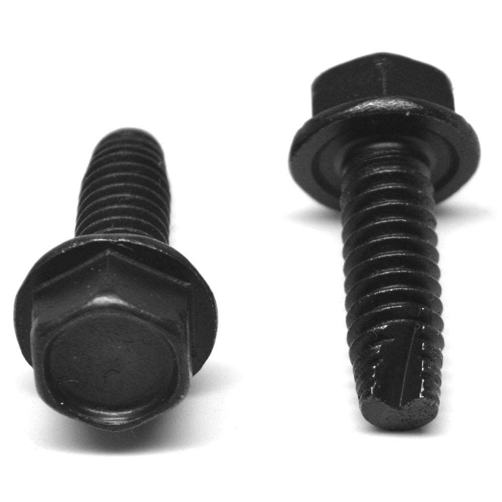 #8-32 x 1/2 Coarse Thread Thread Cutting Screw Hex Washer Head Type 23 Low Carbon Steel Black Oxide N52673