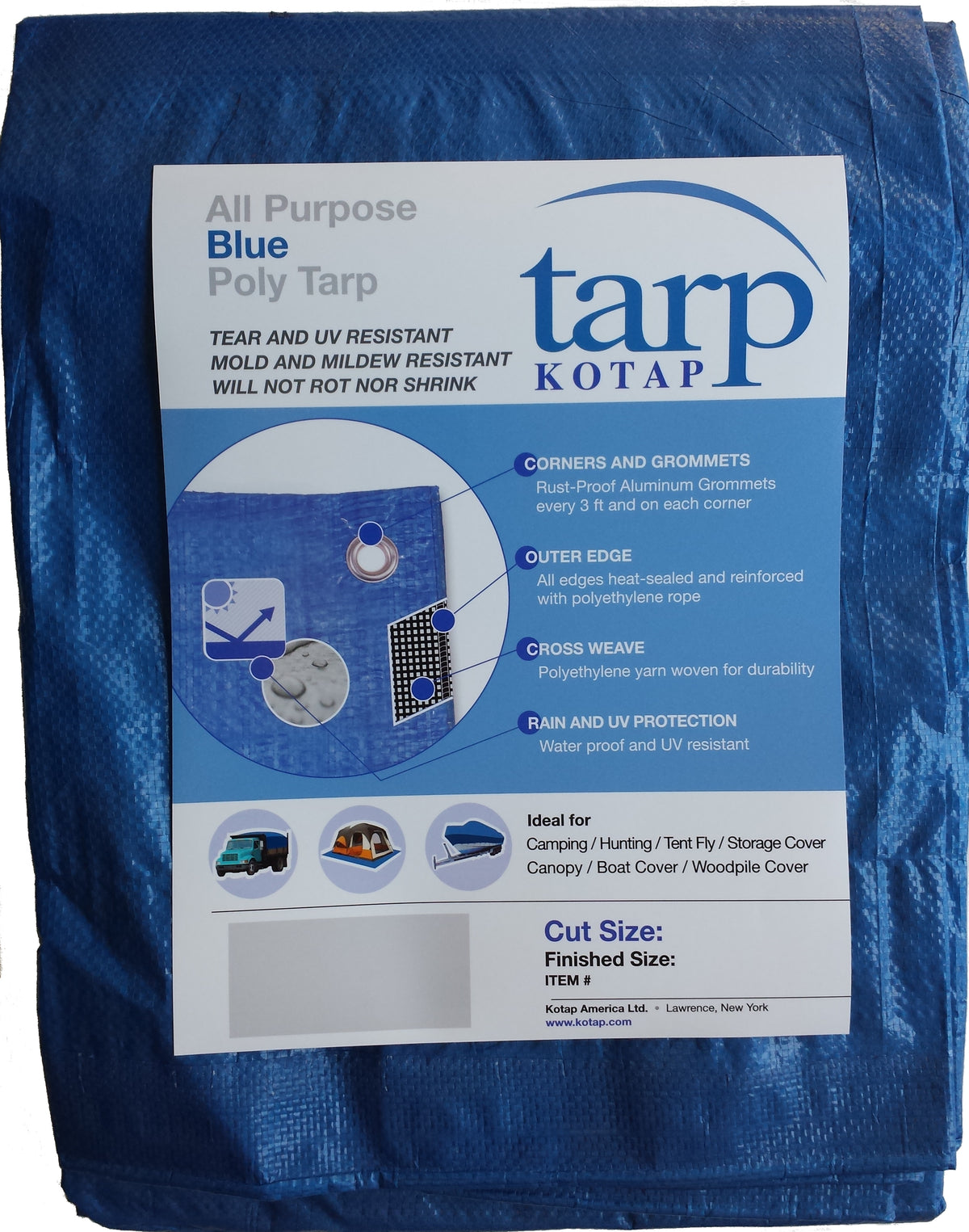 Blue 12-ft x 20-ft Poly Tarp I536434