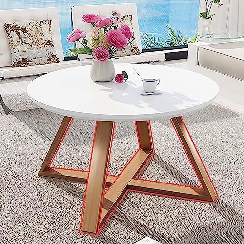 Solid Wood Round Coffee Table 31.5'' White D674387
