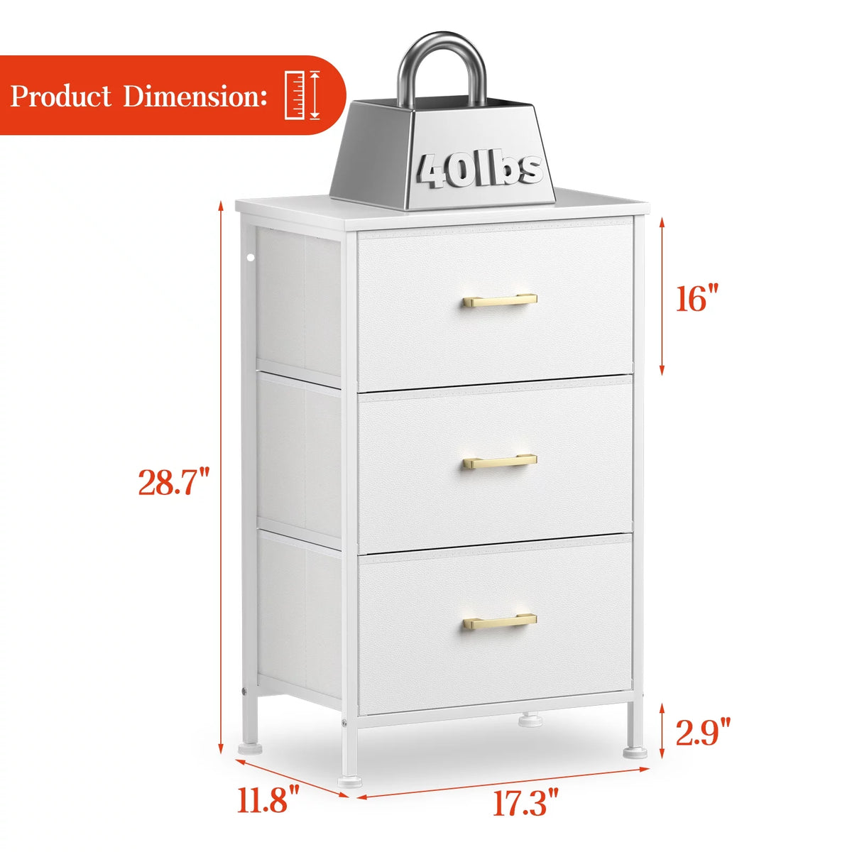 3 Drawer Nightstand G308
