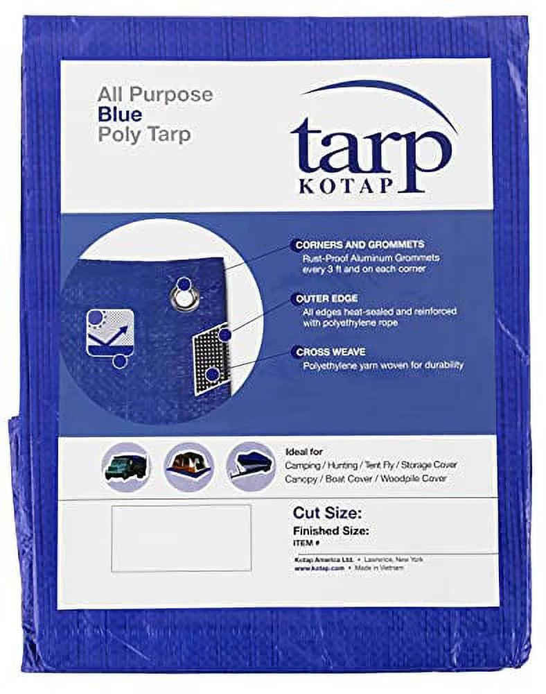Blue 12-ft x 20-ft Poly Tarp I536434