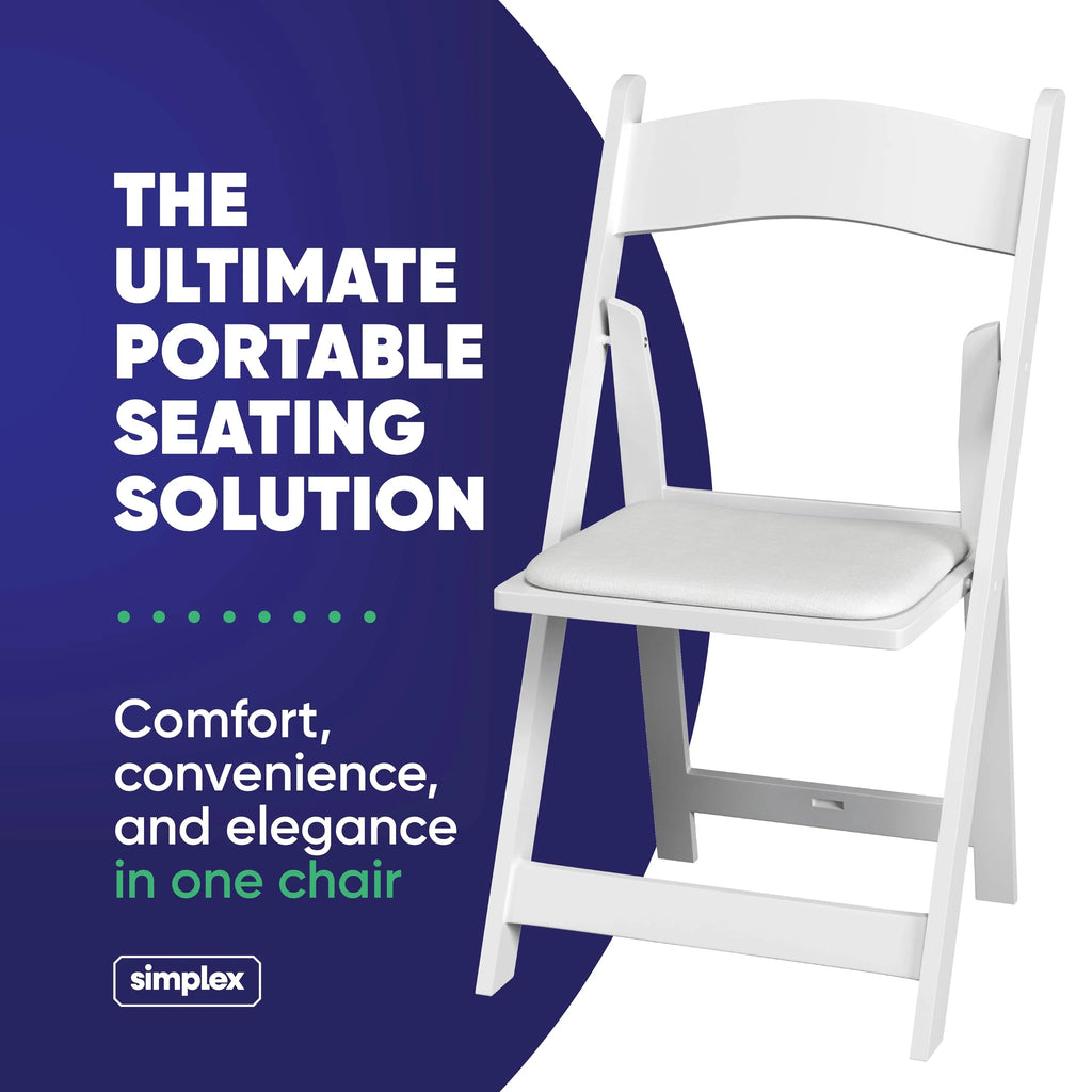 White Resin Stackable Folding Chairs 4-Pack K919