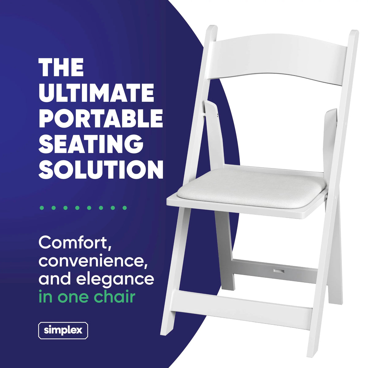 White Resin Stackable Folding Chairs 4-Pack K919