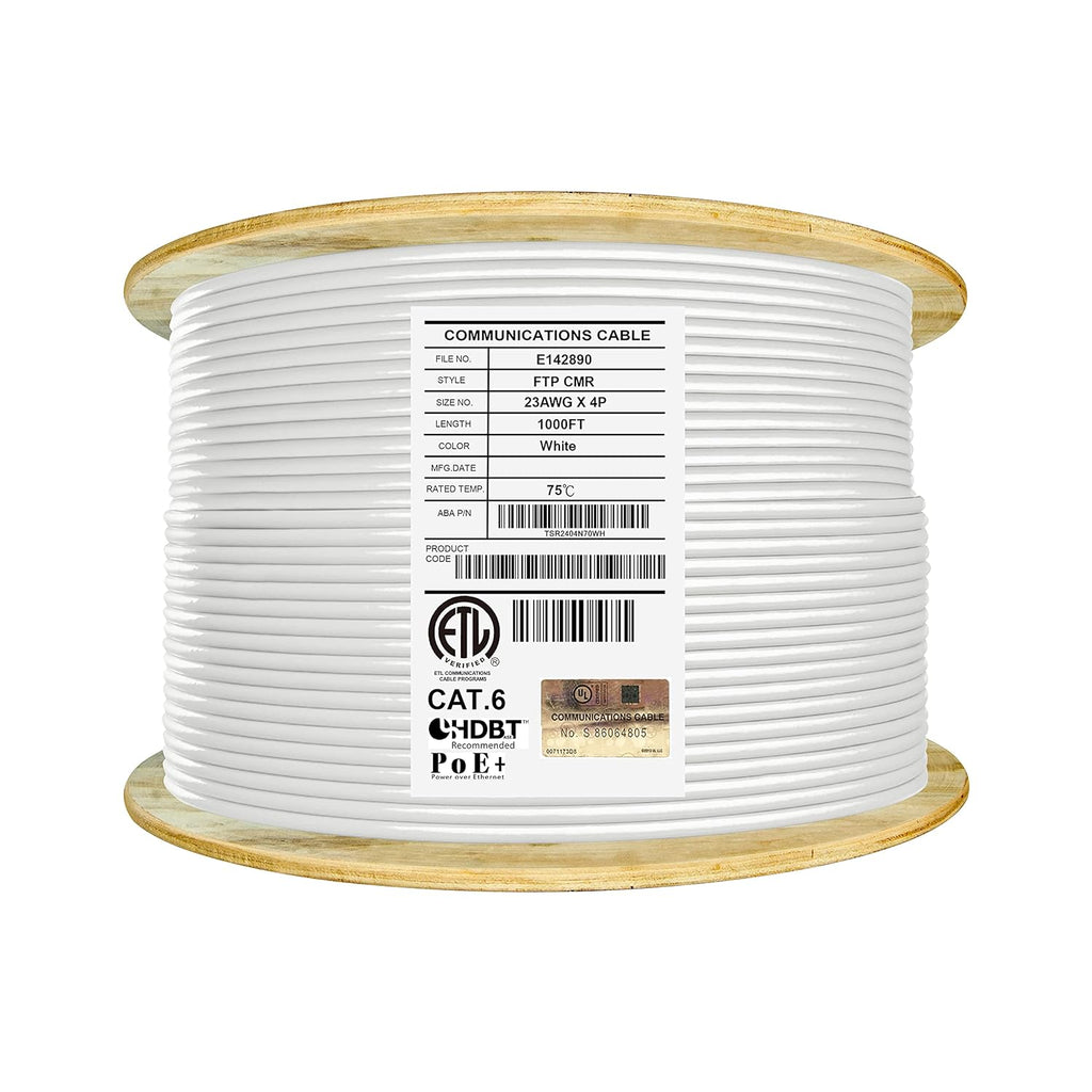 1000ft F/UTP 23AWG Solid Bare Copper Bulk Ethernet Cable Reel L4359