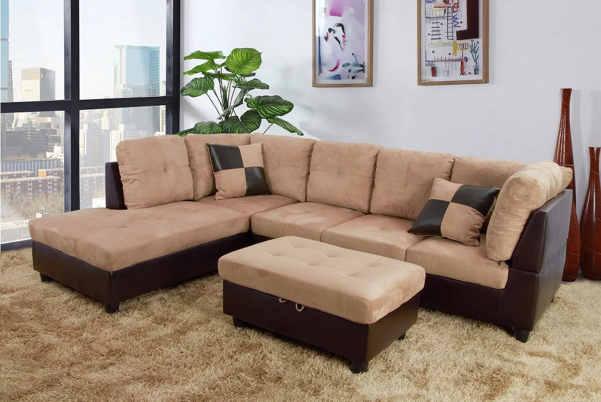 103.5'' Sectional Sofa with Storage Ottoman P685029