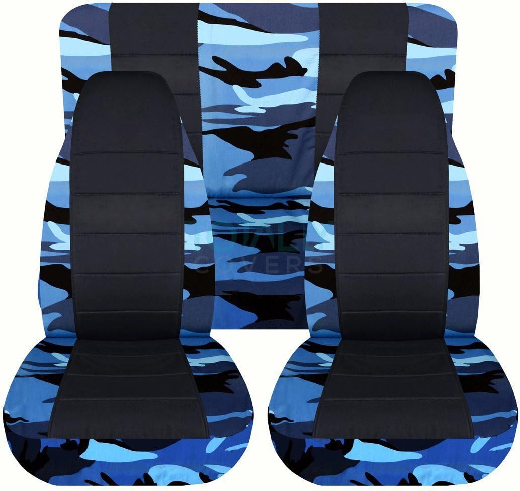 Camo & Black Seat Covers Full Set Front Rear 2-Door Z33889