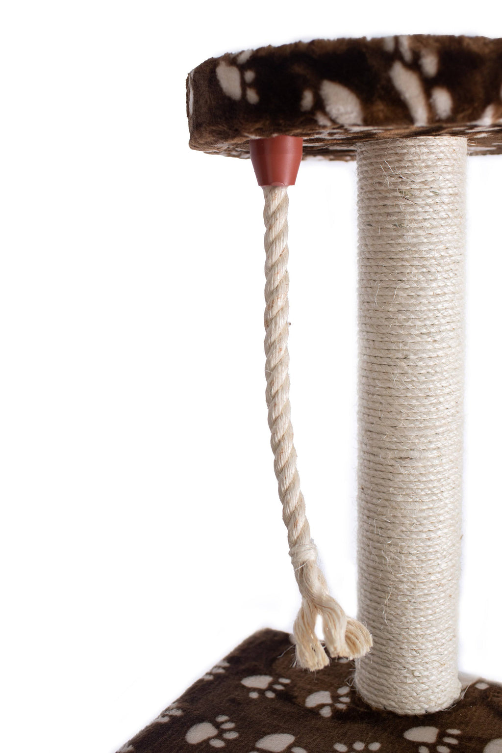 Saddle Brown/White Paw Print Cat Tree Y11069