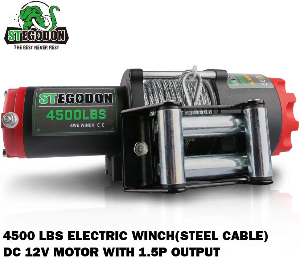 4500 lb. 12V Steel Cable Electric Winch with Wireless Remote A8260