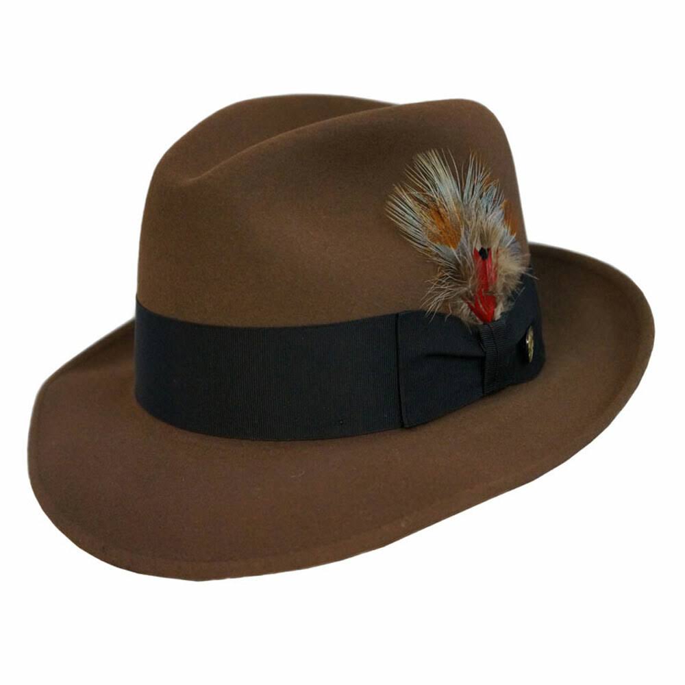 Caribou Fur Felt Fedora Hat Size 7 1/8 E124038