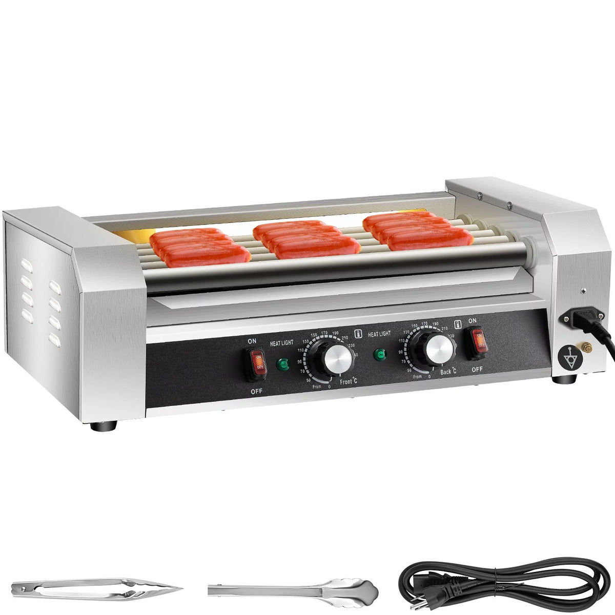 12 Hot Dog 5 Roller Grill Cooker Machine Stainless Steel 750W V7761