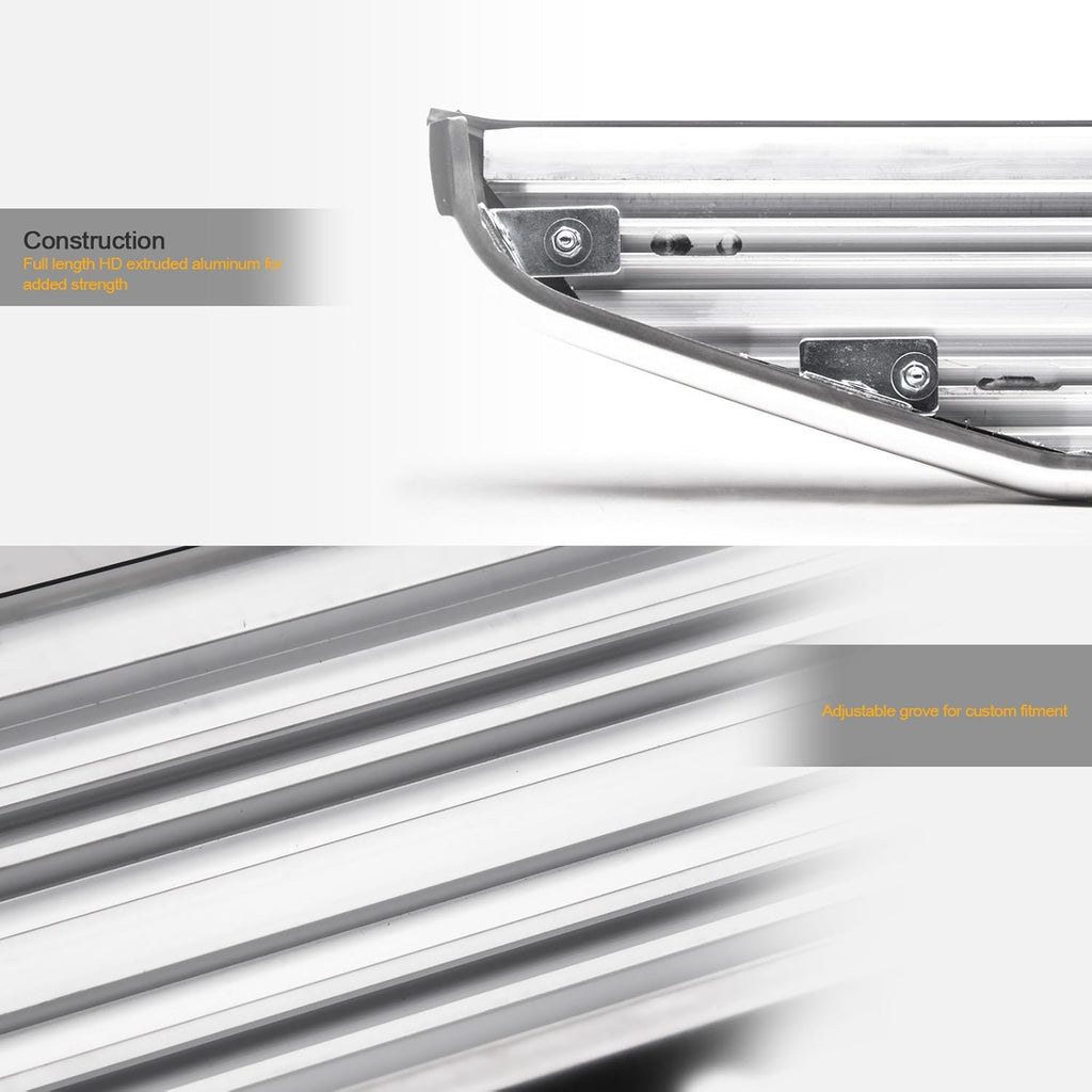 Black Aluminum Running Boards with Chrome Trim U11549