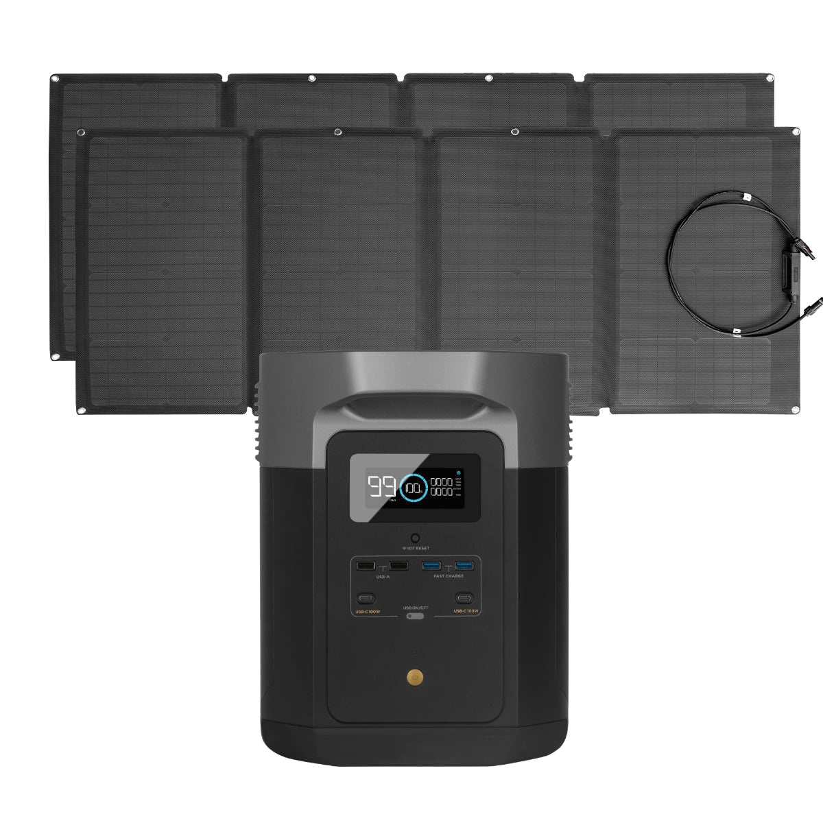 Portable Power Station and 2 x Portable Solar Panel X363