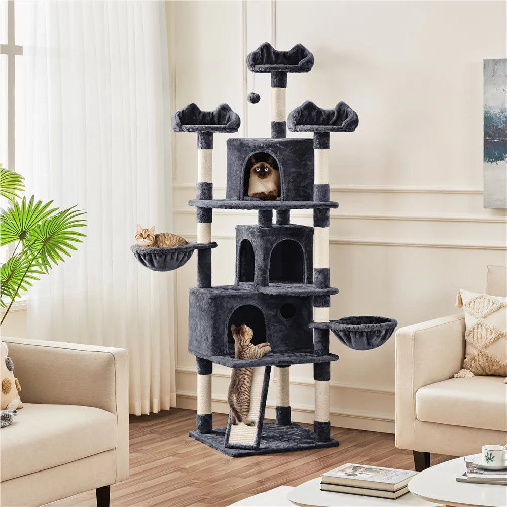 Dark Gray Cat Tree with Condos K1211