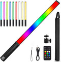 LED Light Wand, RGB Video Light, 9 Colors, Rechargable Battery, 3200K-5600K, Pack of 2 J211053