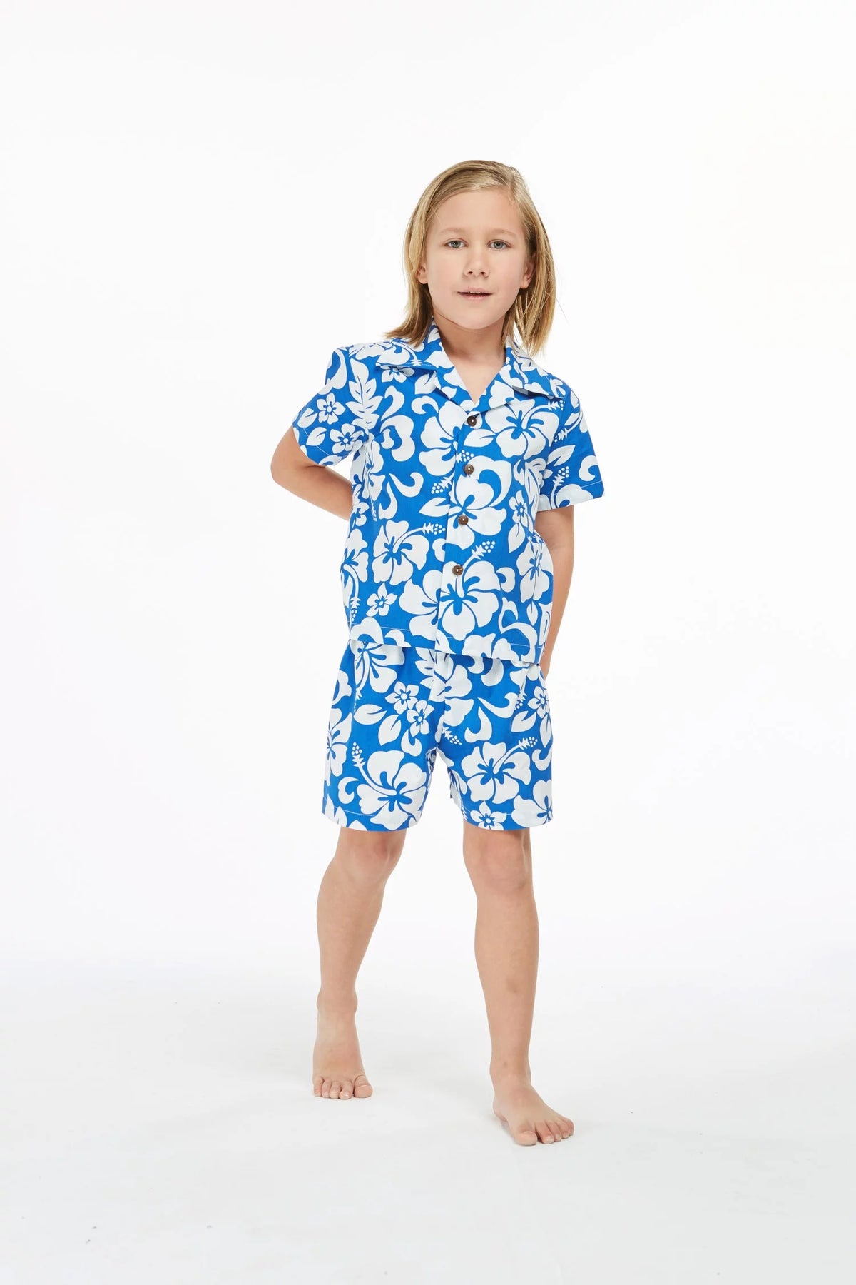 Blue Aloha Luau Shirt Cabana Set I597
