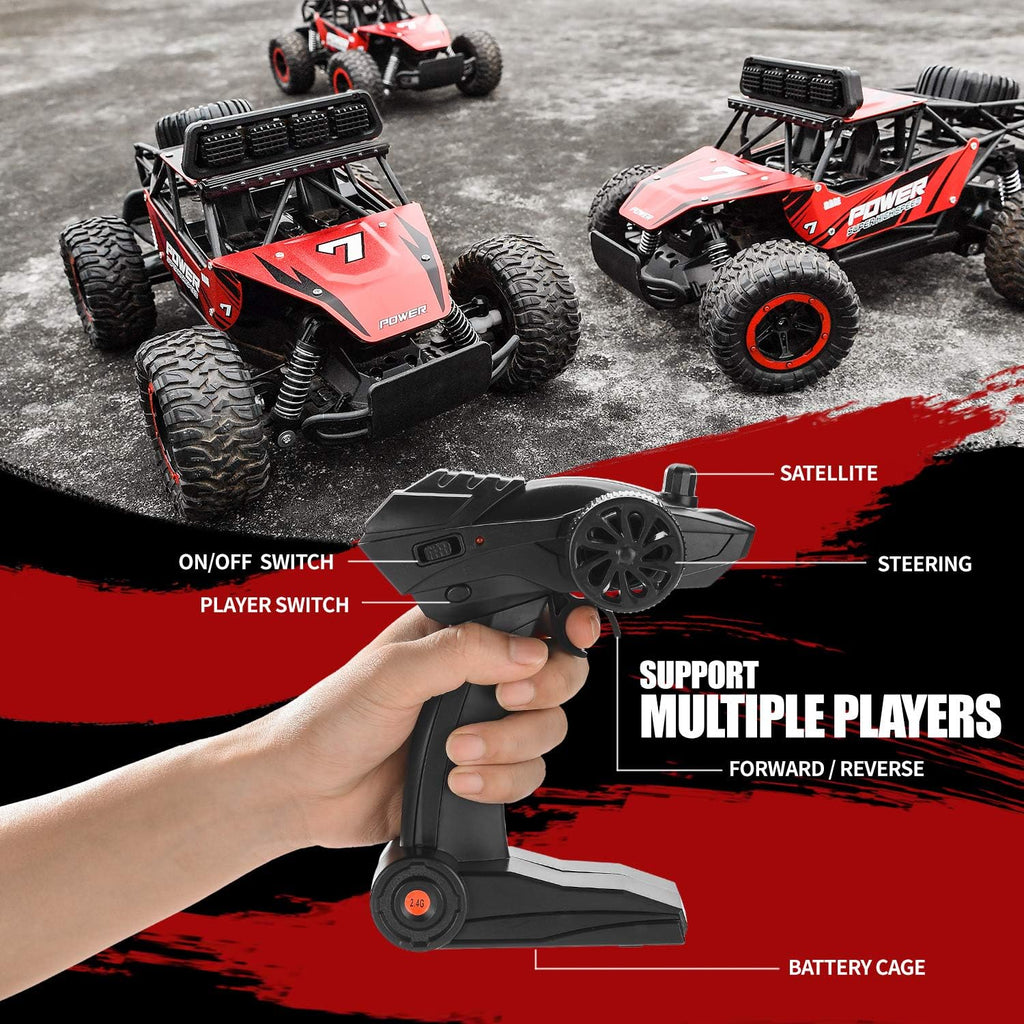 17 RC Cars 1:14 Scale Remote Control Car, 2WD High Speed 20 Km/h All Terrains Electric Toy Off Road RC Car Truck Crawler with Two Rechargeable Batteries N701
