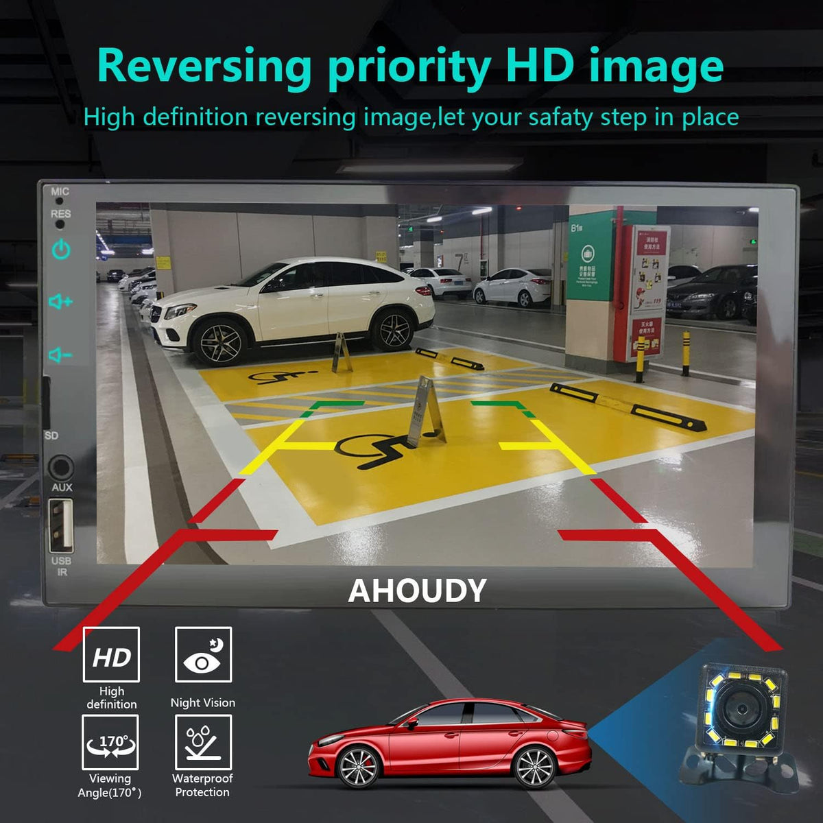 7 Inch Double Din Touchscreen Car Stereo with Bluetooth S574