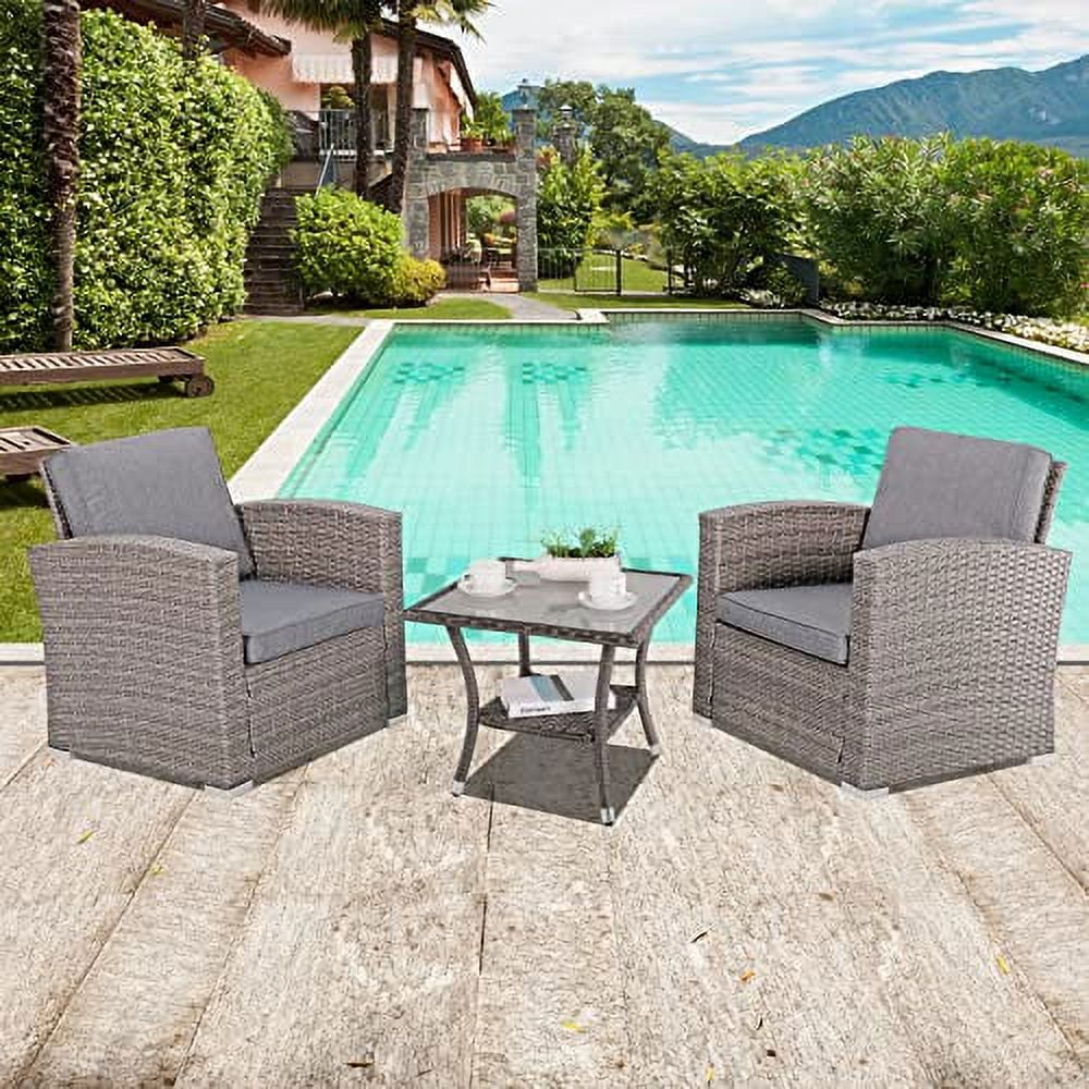 20" Square Wicker Outdoor Side Table with Storage W16768