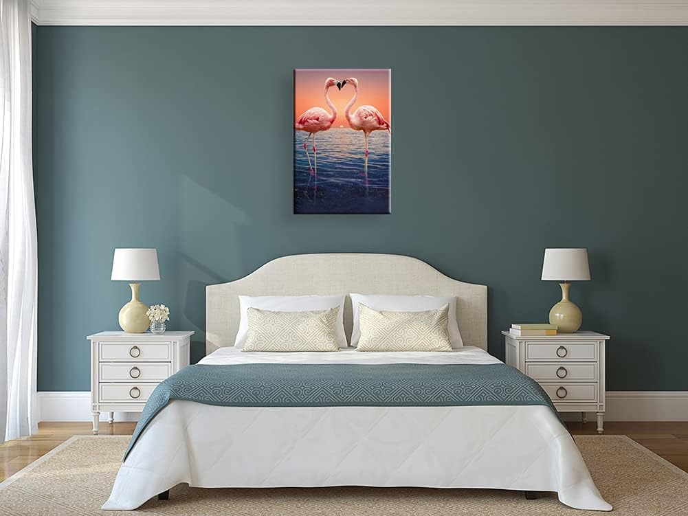 Pink Flamingo Canvas Painting Wall Art J6632