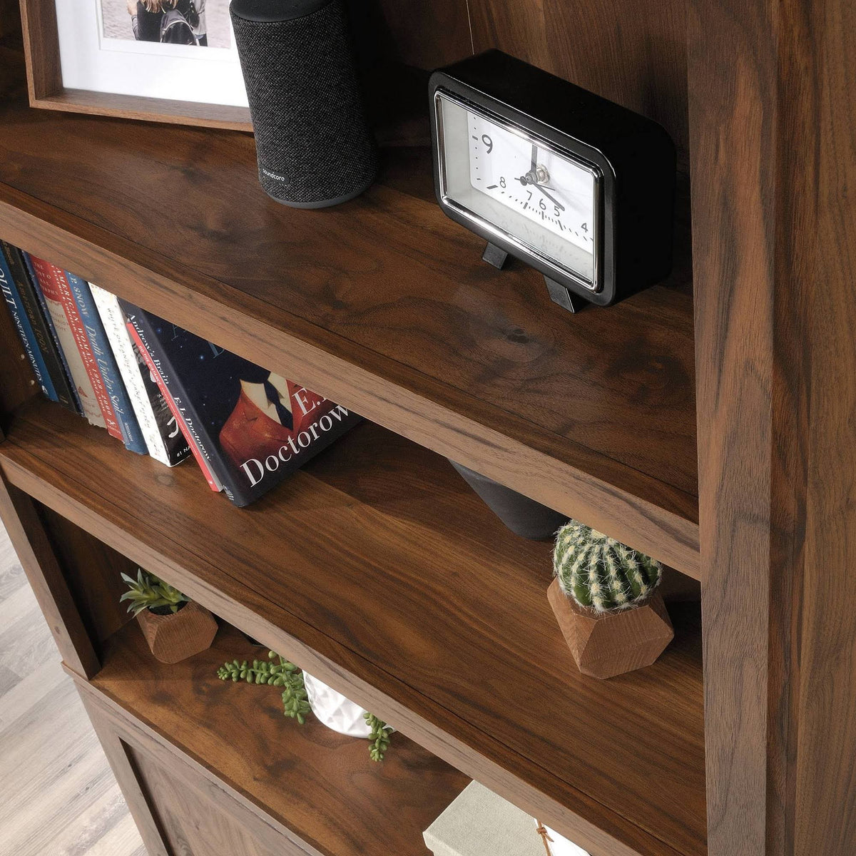 5-Shelf Bookcase with Doors in Grand Walnut X44157
