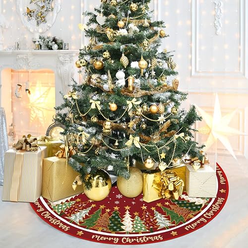 Red 36 Inches Christmas Tree Skirt U864032