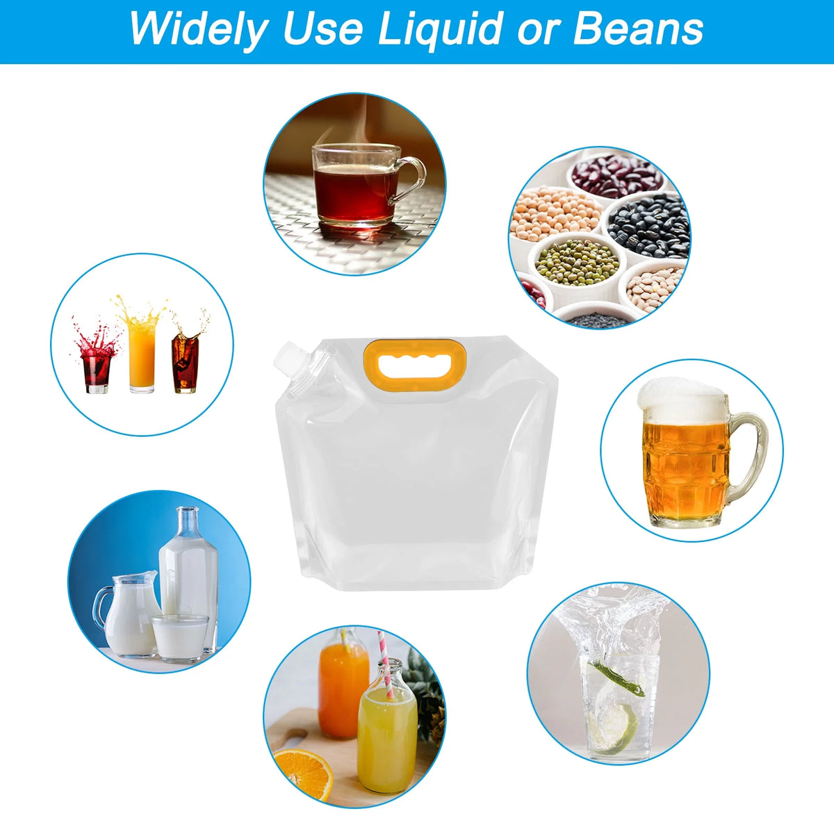4Pack Clear Collapsible Water Container Bag H697