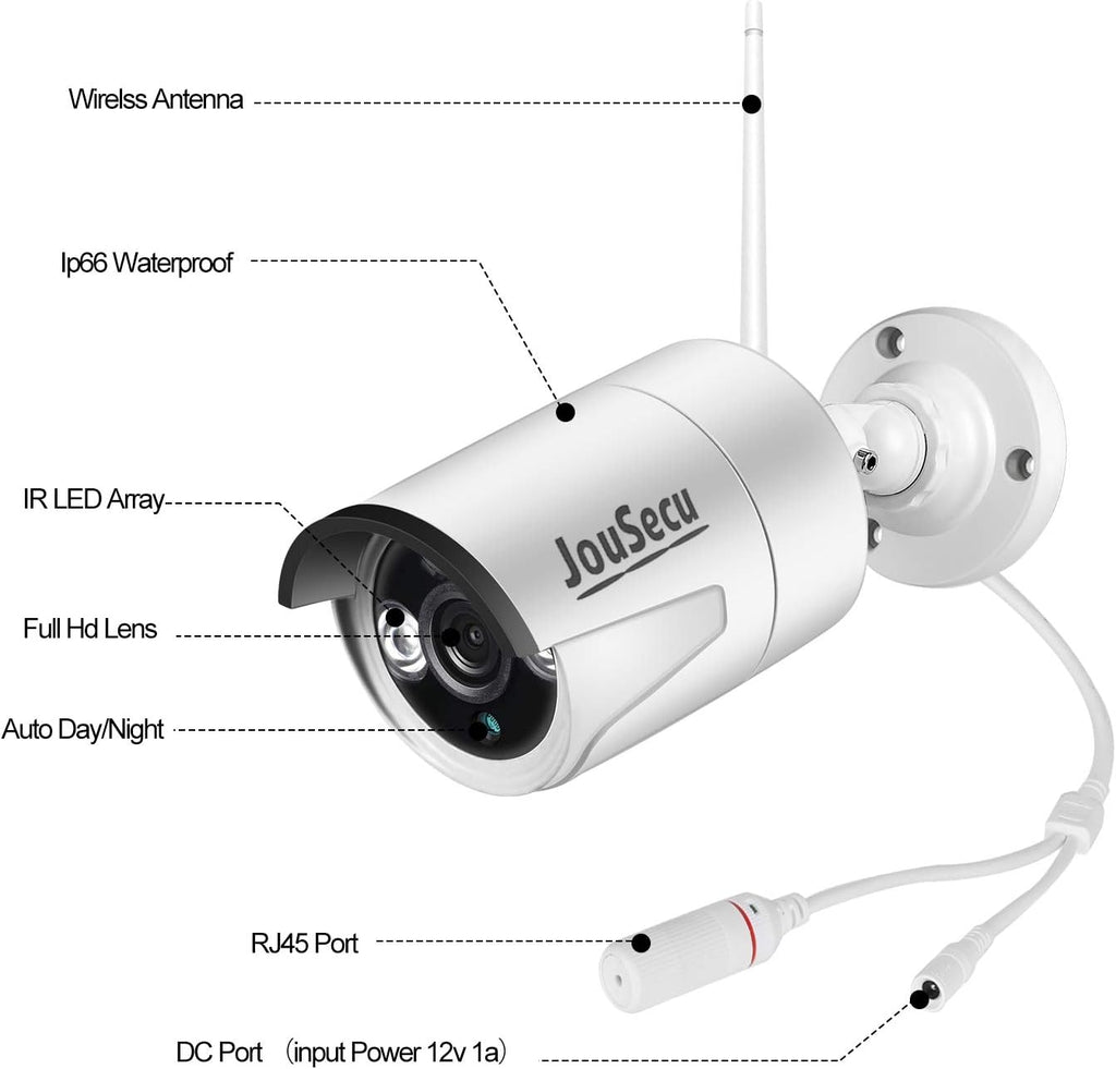 Wireless Security Camera System with 8CH NVR 4Pcs 1080P Night Vision Motion Detection Waterproof Z41223