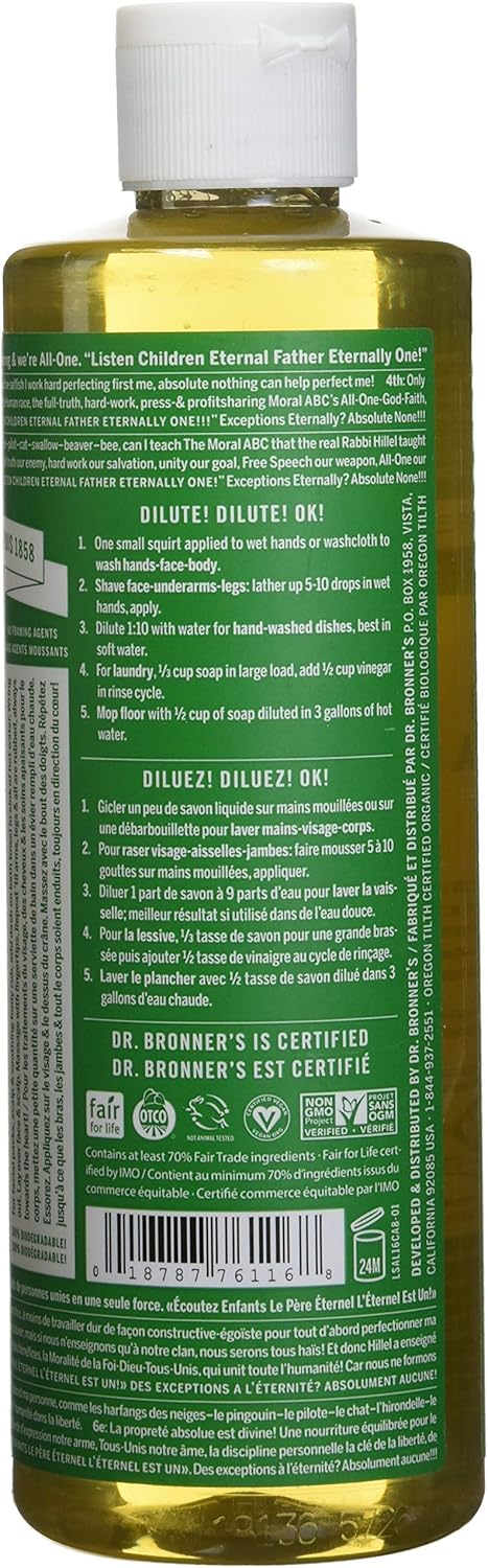 18-in-1 Hemp Almond Pure-Castile Liquid Soap, 1 Pound J18148