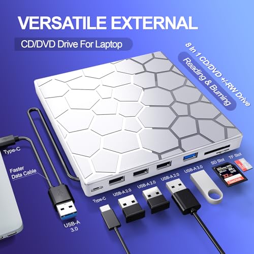 8 in 1 USB 3.0 Portable External CD/DVD Drive U992