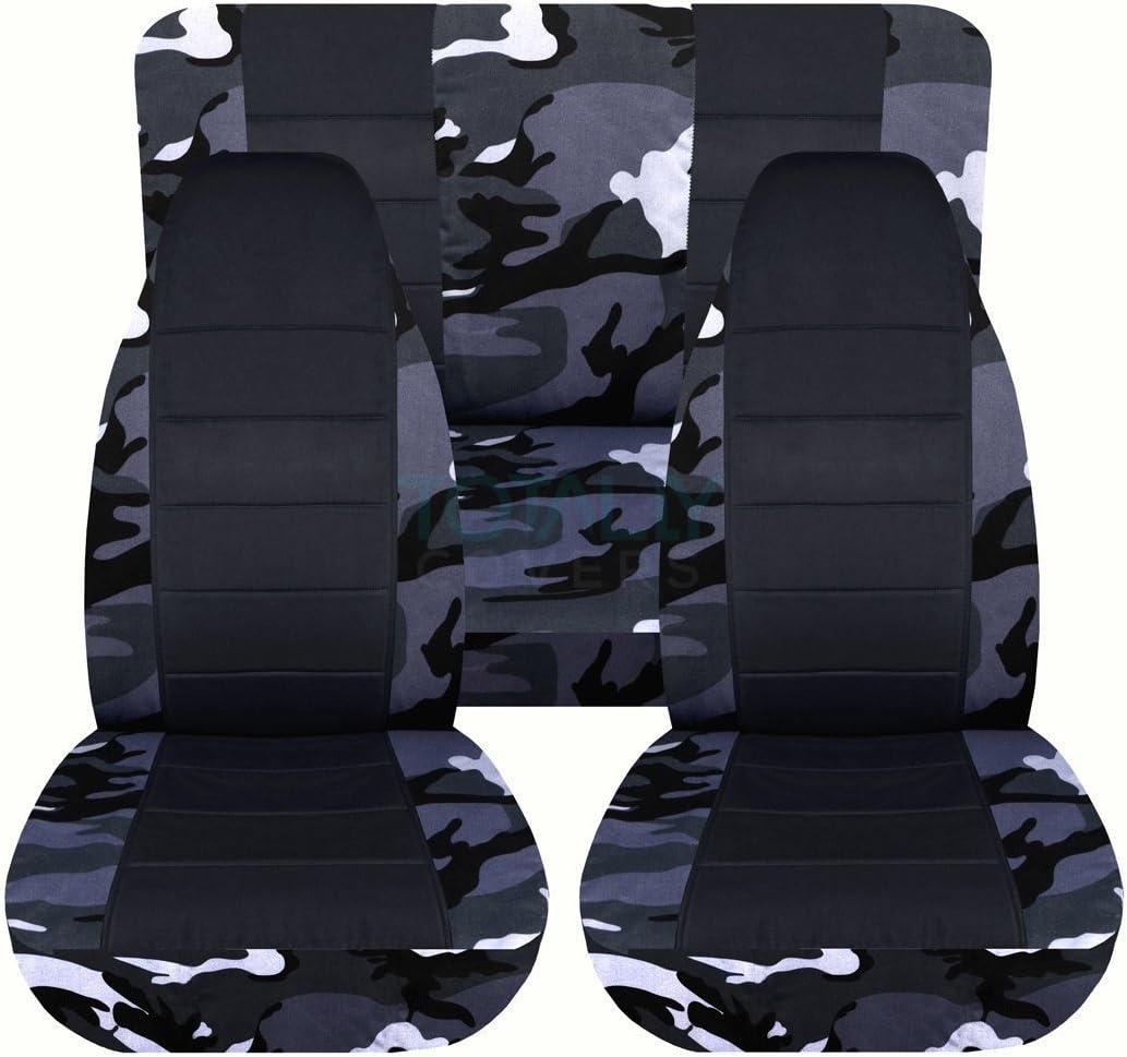 Camo & Black Seat Covers Full Set Front Rear 2-Door Z33889